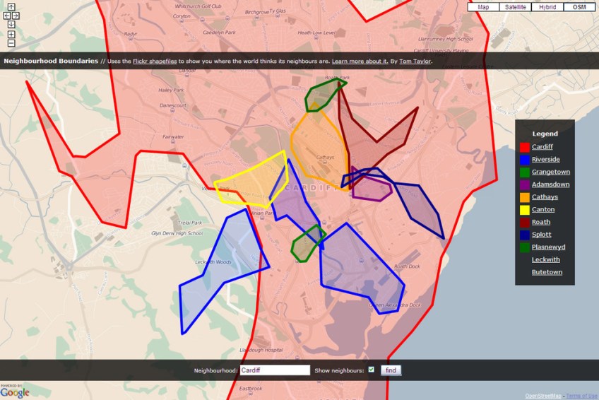 Boundaries - a tool to visualise the shape of neighbourhoods