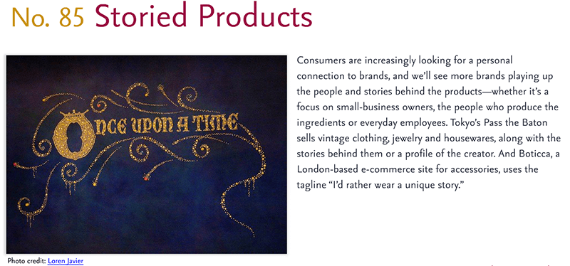 Predictions for 2011 - 85: Storied Products