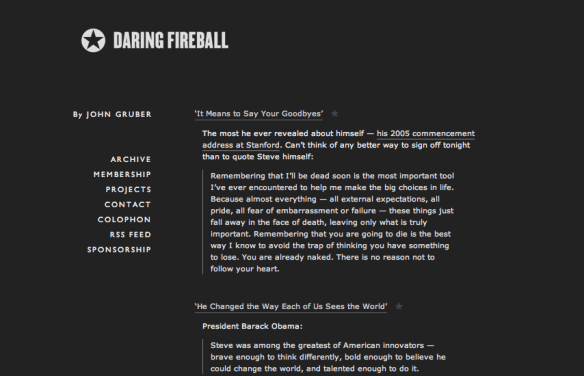 Daring Fireball in mourning