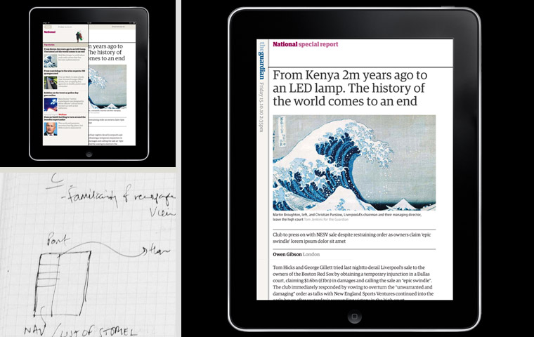 Guardian iPad edition, design process