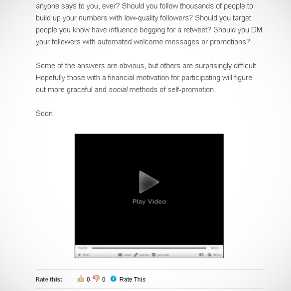 Advertisement disguised as a video player on my WordPress.com blog