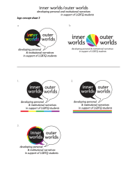 Inner Worlds, Outer Worlds conference logo design sketches