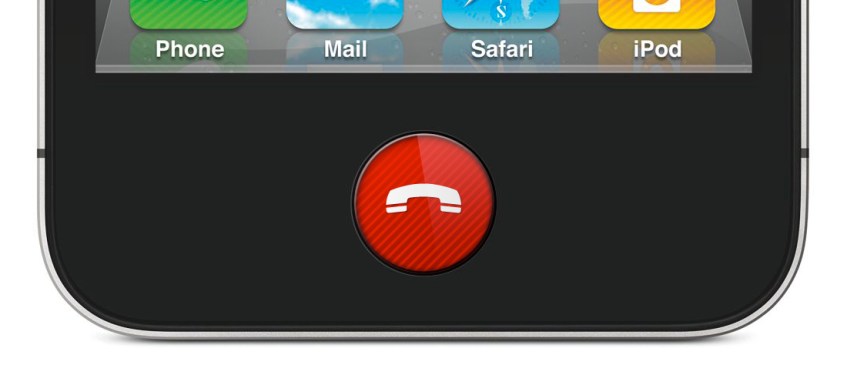 iPhone LCD home button: End call