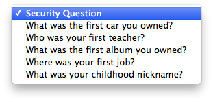 Apple security questions