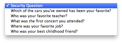 Apple security questions