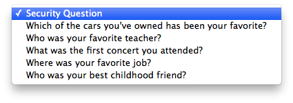 Apple security questions