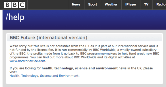BBC Help page