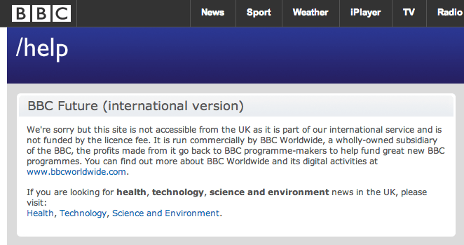 BBC Help page
