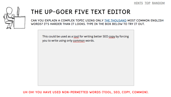 The Up-Goer Five Text Editor 