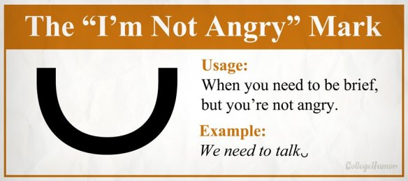 The "I'm not angry" mark