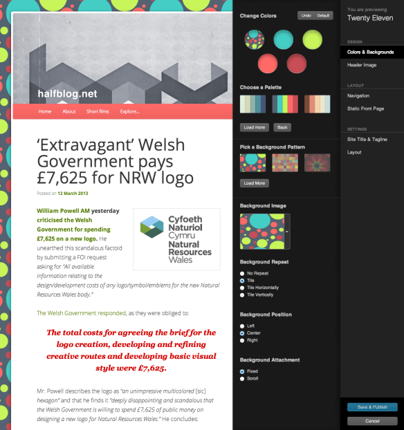 Custom design: Colours