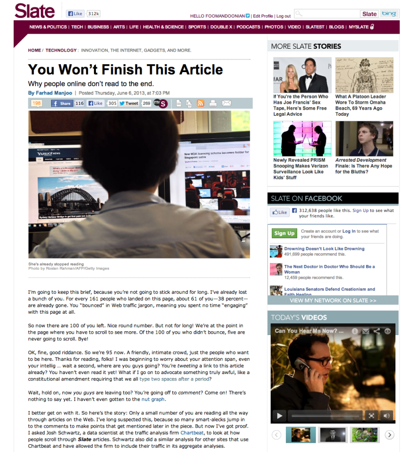 You Won't Finish This Article